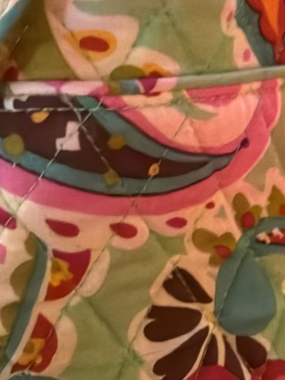 Quilted Vera Bradley Tutti Frutti Floral Mini Hipster Crossbody Bag in Green - Picture 5 of 5